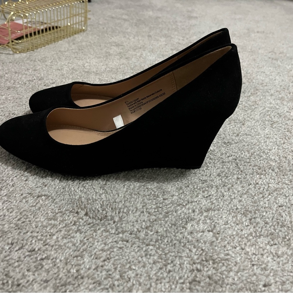 Women’s brand, new suede heels, wedge style size 8 1/2